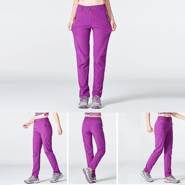 JNLN Pantaloni da campeggio da donna Impermeabili ad asciugatura rapida Escursionismo Trekking Arrampicata Pantaloni da corsa Pantaloni estivi sottili per sport all'aria aperta da montagna 6
