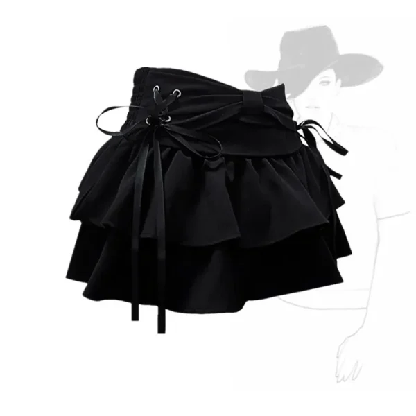 New Fashion Women Hot Girl Sweet Kawaii Bow Vintage Y2k Clothes American Streetwear Sexy Summer a-line Gothic Mini Denim gonne 3