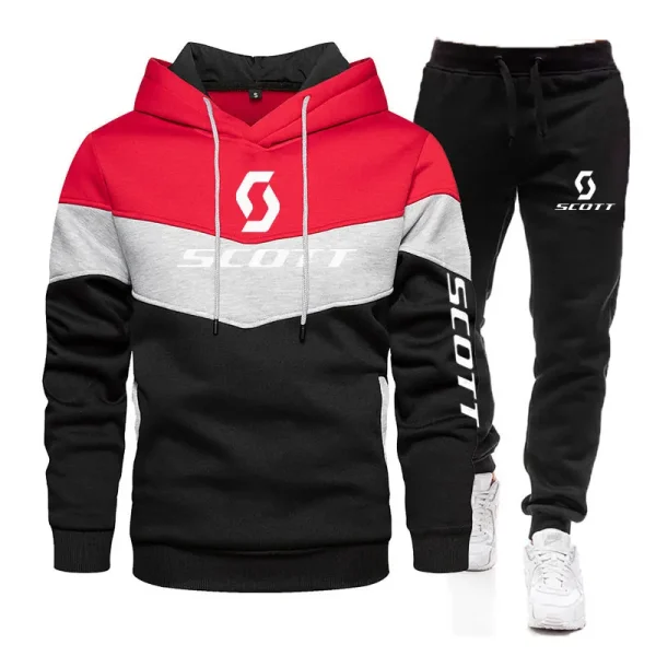 Nuovi set da uomo Autunno Bicicletta pullover Felpa con cappuccio e pantaloni 2 pezzi Tuta casual Maschile Marca Running Jogging Tuta sportiva 4