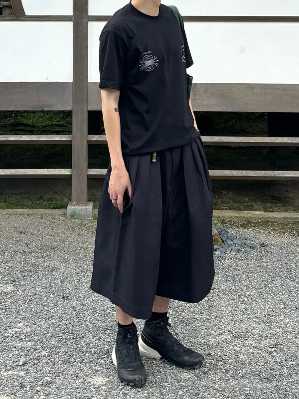 REDDACHiC Pantaloni larghi neri unisex da donna Bloomers a vita alta pieghettati sul davanti tinta unita casual pantaloni corti a gamba extra larga Acubi Fashion 4