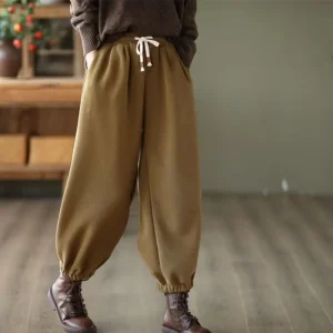 Pantaloni ventilati per giovani comodi da pendolarismo occidentale versatili casual Haren a vita alta di nuova moda da donna 1