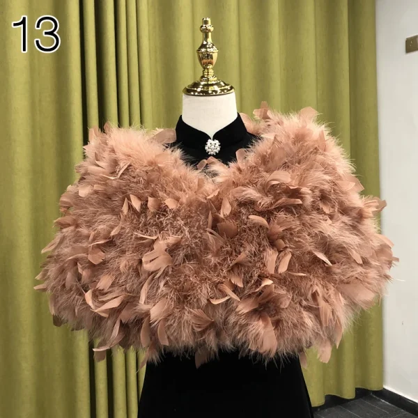 Scialli di pelliccia di struzzo Eleganti cappotti di piume di struzzo Bolero da sposa Scialli avvolgenti da sposa Giacche Abiti da sera per feste Mantello Sciarpa 3
