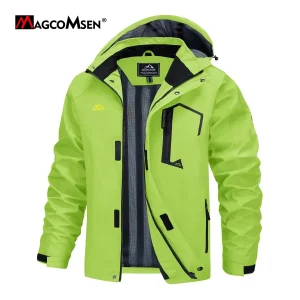 MAGCOMSEN Giacche leggere Giacche antipioggia foderate in rete da uomo Giacche da trekking impermeabili con cappuccio Cappotti giacca a vento primavera/autunno Uomo 1
