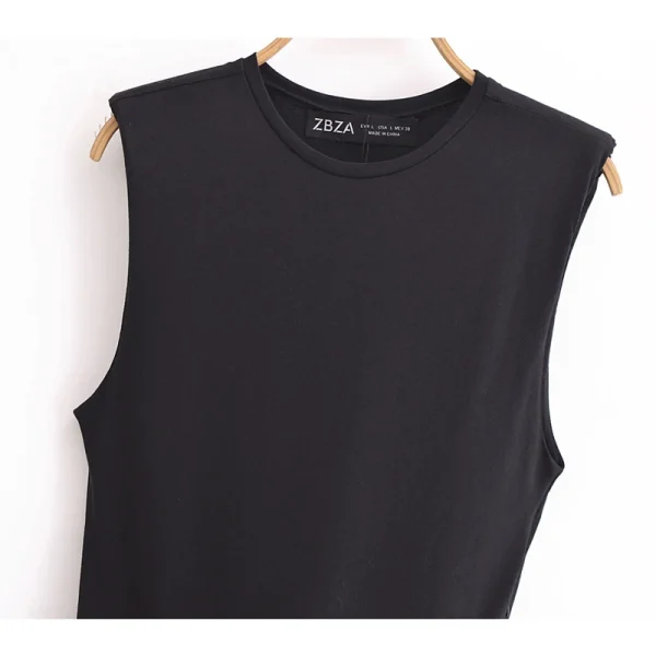 MUJER 2025 Abiti da donna Cintura a pieghe Abito longuette Donna Abito estivo senza maniche Donna Abiti da festa lavorati a maglia per le donne Vestito estivo 4