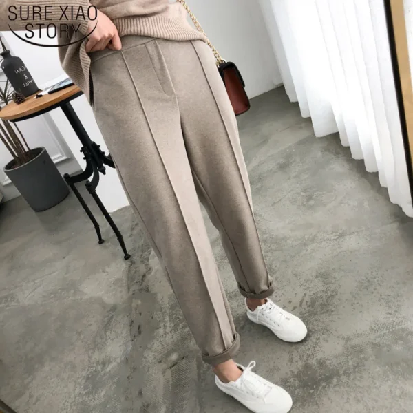 Addensare pantaloni a matita da donna 2025 pantaloni autunno inverno stile OL tuta da lavoro femminile pantaloni larghi pantaloni femminili Capris 6648 1