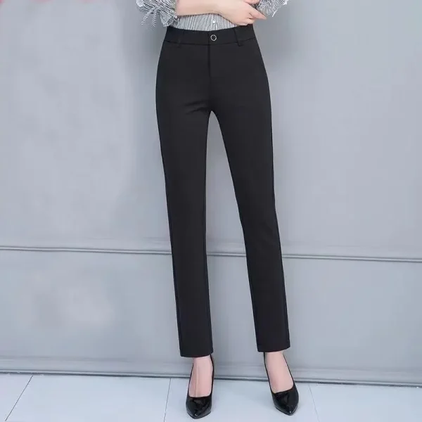 Nuovi pantaloni da abito da donna primavera e autunno con ciondolo a vita alta pantaloni dritti larghi e sottili casual versatili 2