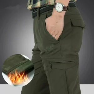 Pantaloni tattici in pile invernale da uomo Pantaloni cargo caldi Pantaloni da lavoro SoftShell da caccia Pantaloni impermeabili caldi spessi in pelle di squalo M-4XL 1