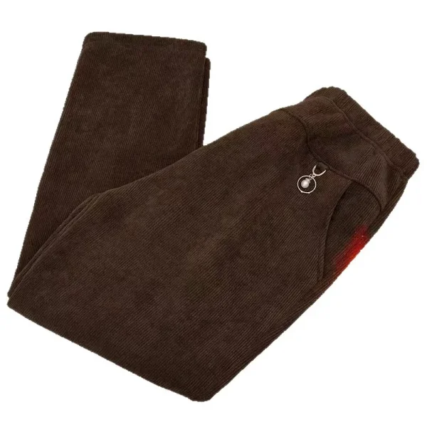 Pantaloni di velluto a coste ispessiti per donna Primavera Autunno Inverno Pantaloni a gamba dritta a vita alta Pantaloni larghi comodi 5