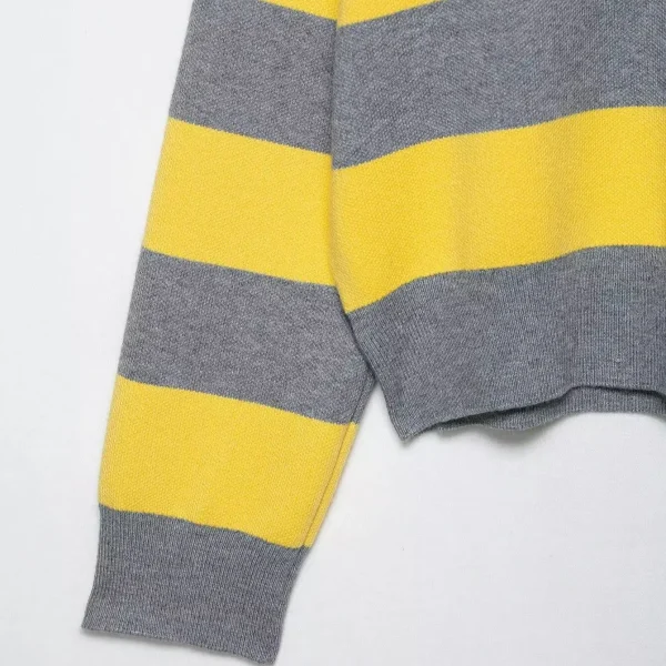Autunno nuove donne abbigliamento alla moda design alla moda maglione con colletto POLO a righe casual manica lunga maglieria elegante femminile 4