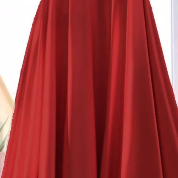 OCEANLOVE Gonne in raso Donna A-line Primavera Estate Solido stile francese Elegante Faldas Mujer Gonna lunga dolce a vita alta vintage 5