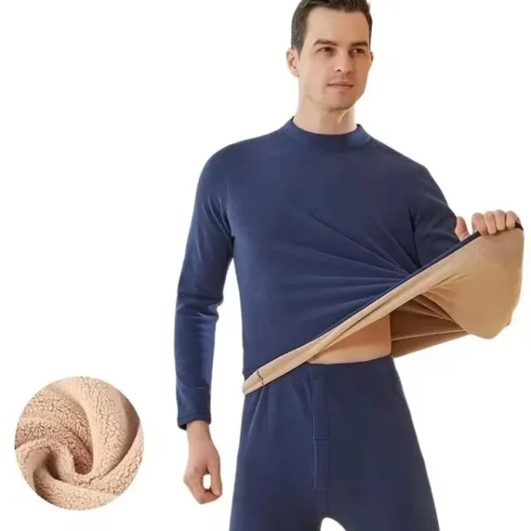 Nuovo inverno biancheria intima termica da uomo collo a lupetto primo strato 2 pezzi sotto le mutandine e le magliette tenere in caldo abbigliamento elastico L-4XL 3