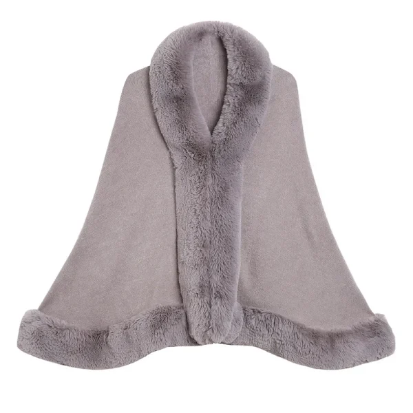 10 colori inverno donna collo in pelliccia di volpe sintetica poncho mantello soprabito grande scialle a pendolo finto cashmere caldo mantello streetwear 6