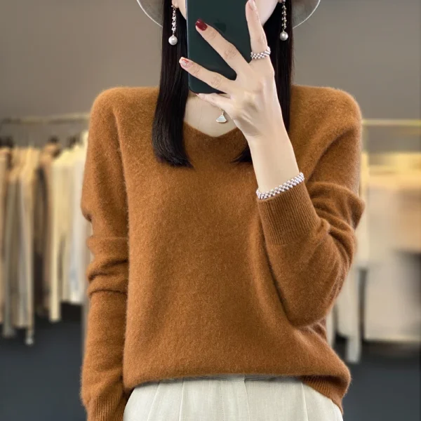 2025 maglione di cashmere da donna 100% lana maglione di lana da donna maglione pullover lavorato a maglia maglione autunno e inverno maglione pullover 1