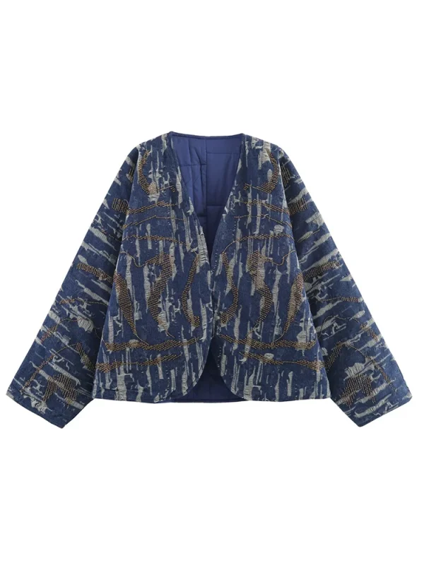 Giacca invernale da donna con ricamo perline 2025 Cappotto invernale Parka a maniche lunghe moda donna nuova donna Cappotti eleganti per il tempo libero 1