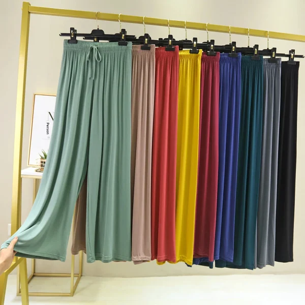 Primavera Estate Nuovo stile coreano Abbigliamento donna Pantaloni a zampa d'elefante Pantaloni modali a gamba dritta Dimagranti Pantaloni intimi da donna casual 2