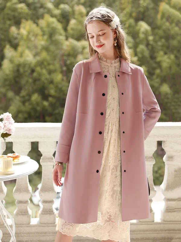 I BELIEVE YOU British Trench donna di media lunghezza 2023 autunno nuove giacche con colletto rovesciato retrò delicato di alta qualità 2234185356 3