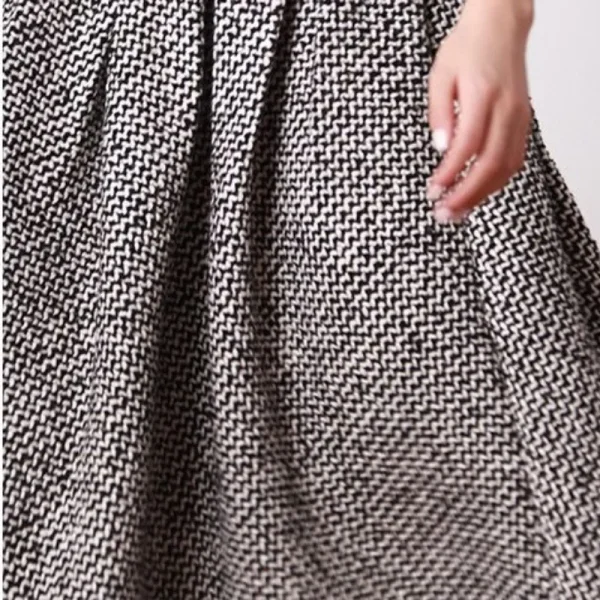 Matakawa Lana Faldas Mujer Plaid Vintage di Spessore Autunno Inverno Coreano Moda Donna Gonne A Vita Alta A-line Retro Gonna Lunga 5