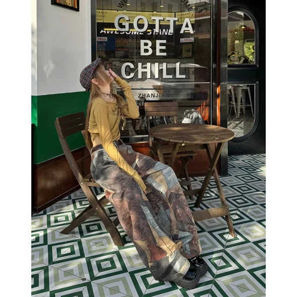 Donne Khaki Y2k Jeans larghi Vintage Harajuku Caldo Thicke Oversize Jean Pantaloni Americano Retro 2000s Stile Fidanzato Denim Pantaloni 3