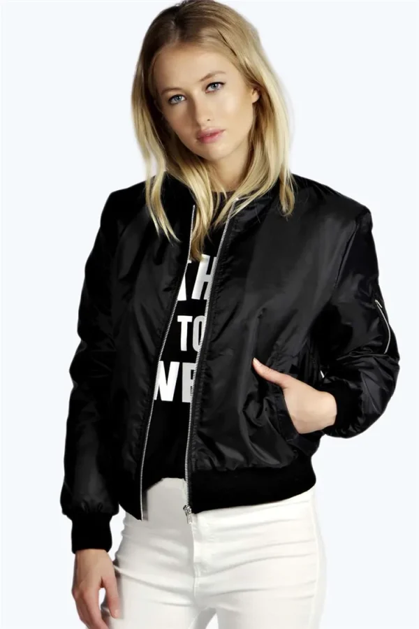 Autunno nuove giacche corte da donna Vintage High Street giacca bomber con o-collo moda femminile cerniera cappotto a maniche lunghe donna 2