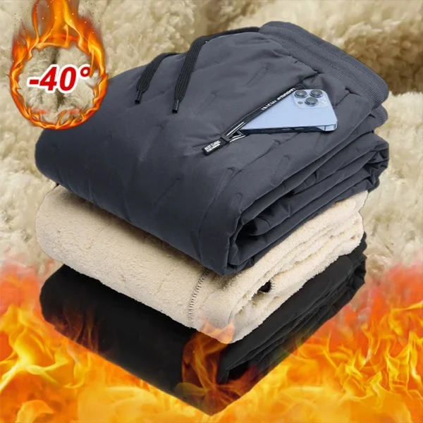 Sweatwear Winter Warm Lambswool addensare pantaloni della tuta da uomo all'aperto pantaloni da Jogging antivento Casual pantaloni da uomo di alta qualità di marca 2