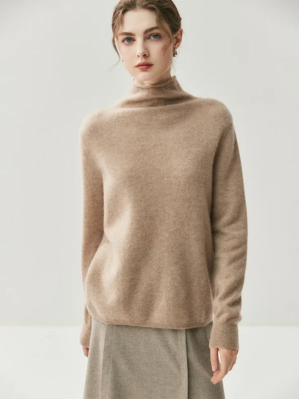 Pullover da donna Maglione basic in cashmere 100% davanti e dietro entrambi indossano collo finto lavorato a maglia Abbigliamento versatile Cardigan maglione autunno inverno 5