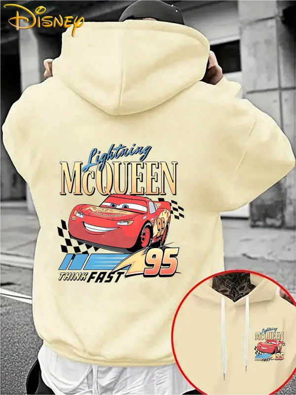 Felpa con cappuccio da uomo Disney Cars Lightning McQueen Autunno Inverno Casual Pullover unisex Felpa Tuta Abbigliamento Felpa con cappuccio oversize 3