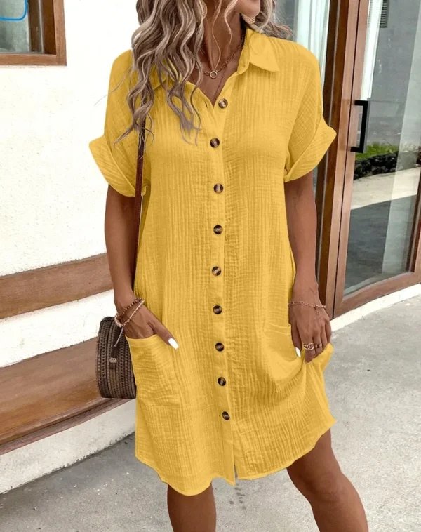 Abito da donna a maniche lunghe con scollo a v stampato in lino di cotone retrò artistico stile elegante a vita alta disponibile 4