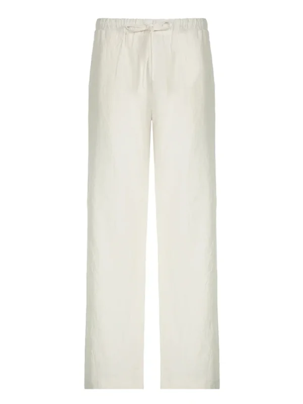 Sweetown Pantaloni a gamba dritta Boho casual larghi solidi per le donne Pantaloni semplici pigri comodi per le vacanze estive 5