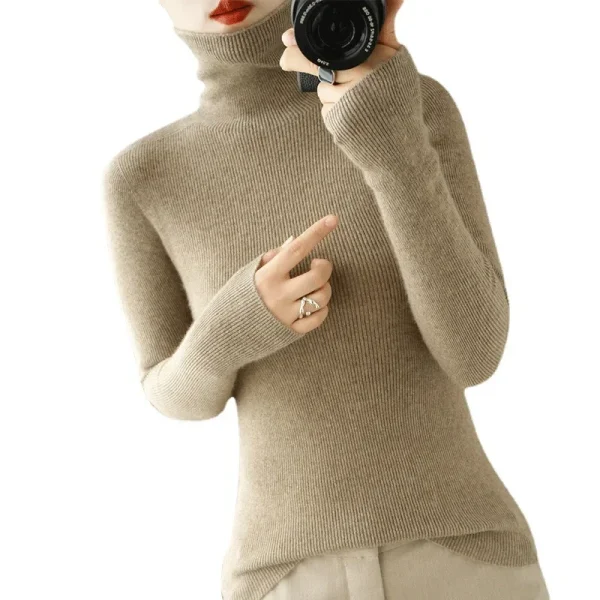 Women Sweater Turtleneck 2025 Autumn Winter Slim Bottoming Shirt Warm Korean Slim Fit Woman Pullovers Long Sleeve Knitted Jumper 4