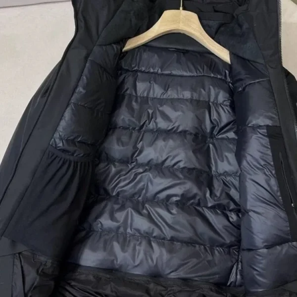 ARC Bird Ricamo Macai Piumino d'anatra Parka Giacca rigida da uomo Cappotto con cappuccio antivento impermeabile per escursionismo in campeggio 2