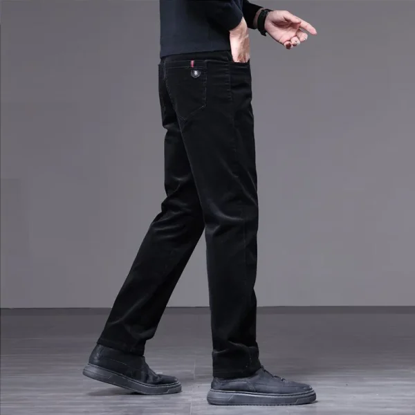Abbigliamento di marca Autunno Inverno Tessuto di velluto a coste Pantaloni casual da uomo Spessi piccoli dritti Slim Cargo Work Pantaloni verdi grigi da uomo 5