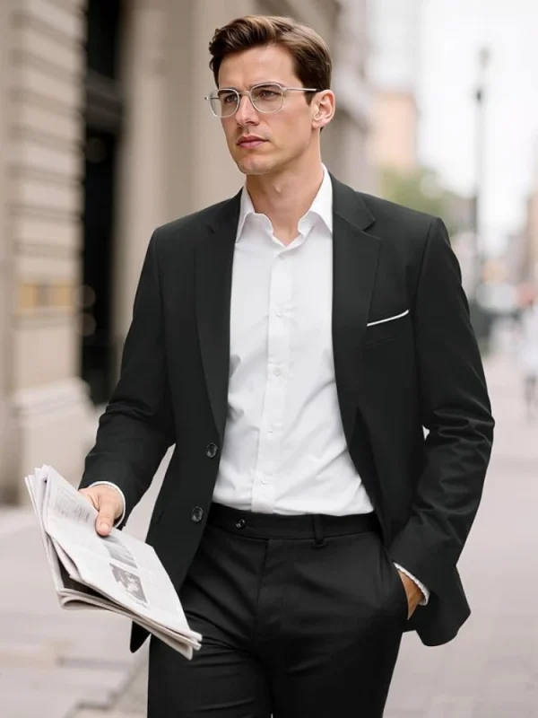 Blazer formali da uomo Giacche da abito in tessuto elasticizzato Pronto per ufficio Slim Fit Matrimonio Sottile Casual da uomo 2025 Sport di alta qualità 3