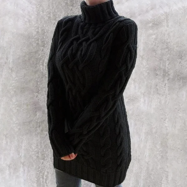 2021 nuovo maglione dolcevita autunno e inverno da donna abito tinta unita abiti caldi maglione lavorato a maglia Pullover moda 258 6