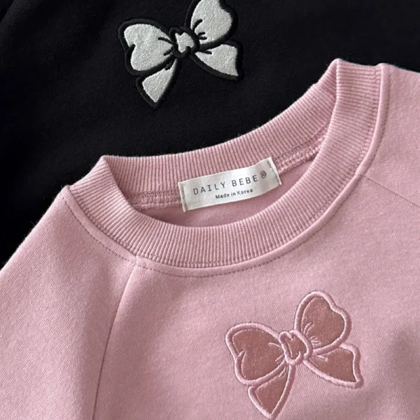 Vestiti della neonata Set Autunno Kid Cute Bow Felpe Pullover Sweet Top e Pantaloni 2 pezzi Vestito Bambini Moda Tute Abiti 6