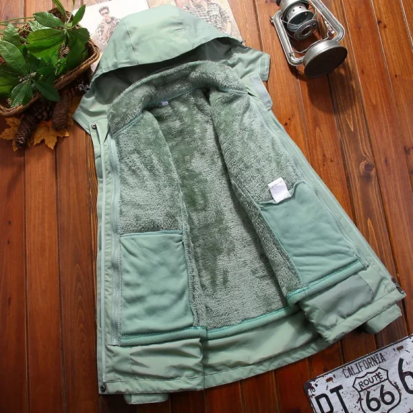 Giacca sportiva da uomo 3 in 1 per il tempo libero Autunno Inverno Peluche caldo rivestimento interno Cappotto Alpinismo all'aperto Sci Capispalla moda 4