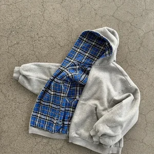 Moda coreana semplice grigio bifacciale oversize con cerniera felpa con cappuccio da donna Y2K nuovo Harajuku gotico casual Joker coppia Street Wear 1
