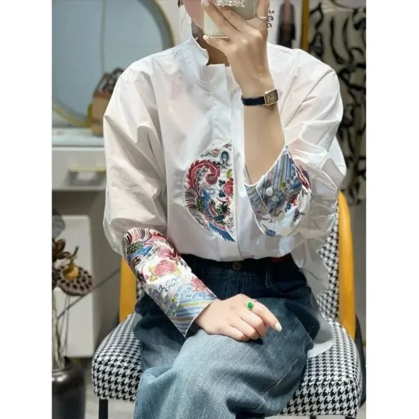 Streetwear stile etnico qualità autunno Tees t-shirt Y2k Top camicie per le donne abbigliamento Harajuku abbigliamento moda Casua Vintage 4