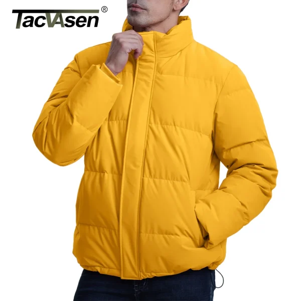 TACVASEN piumini invernali uomo colletto alla coreana giacche trapuntate resistente all'acqua piumino leggero giacca a vento cappotti maschili 6