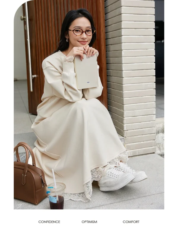 VIMLY Felpa da donna Gonna Set Due pezzi Donna Abiti 2025 Gonna casual Vestito Lady 2025 Primavera Autunno Abiti femminili A0698 4