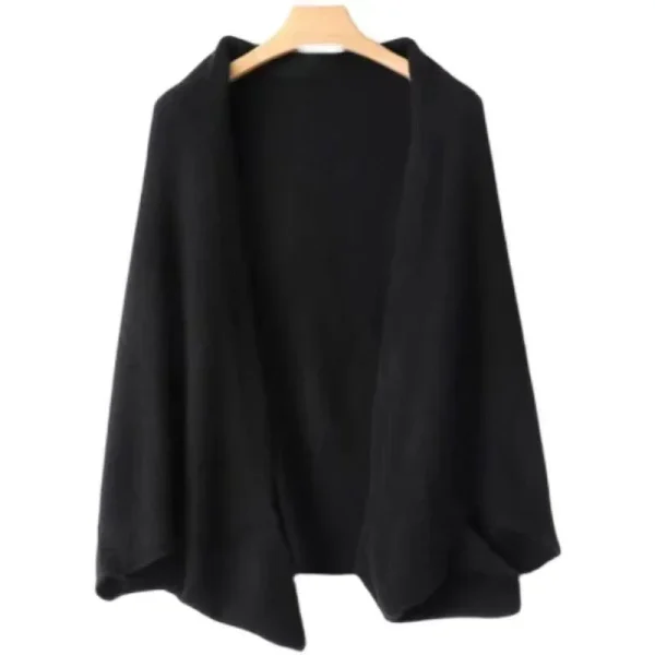 Sciarpa scialle lavorata a maglia da donna in lana 100% morbida maglieria calda cardigan mantello avvolge spalla collo proteggere sciarpe di pashmina doppio uso 3