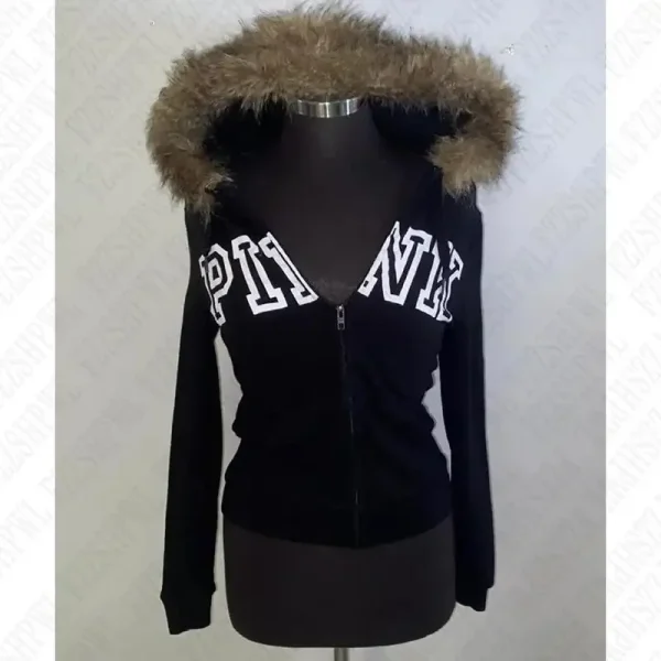2025 Y2k Donne Gotico Hip Hop Moda Grafica Punk Lettera Stampa Zip Up Felpe Estetica Harajuku Felpe con cappuccio Abbigliamento Streetwear 3