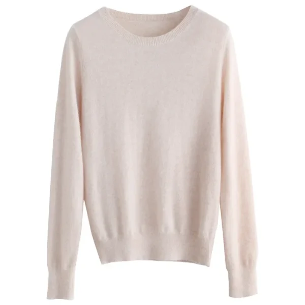Autunno Inverno Maglione da donna O-Collo Cashmere Pullover solido Camicia con fondo sottile Manica lunga Casual Basic Pull Femme Maglione 5