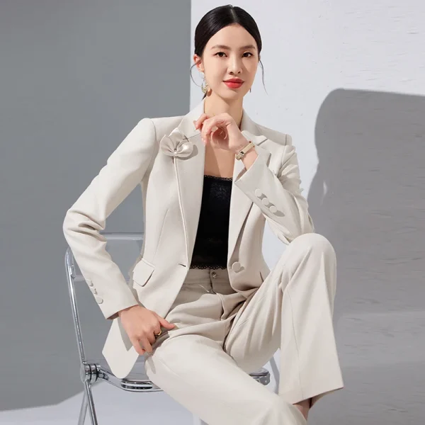 NAVIU Primavera Autunno Set da donna 2024 Nuova versione coreana Slim Professionale Casual Sui Elegante Office Ladies Tow Piece Abbigliamento da lavoro 4