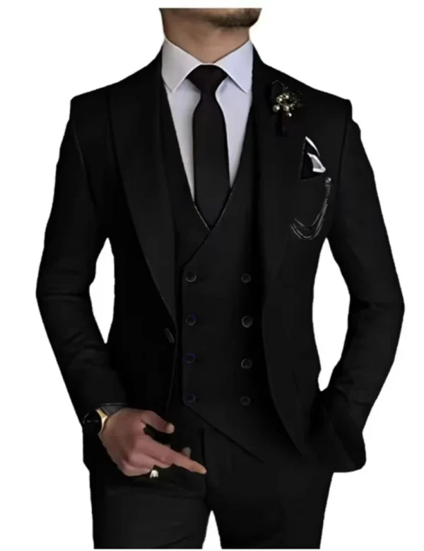Abito da uomo di lusso con bottone singolo Abito da lavoro in 3 pezzi Smoking da sposo per matrimonio (giacca + gilet + pantaloni) Elegante di alta qualità 2024 3