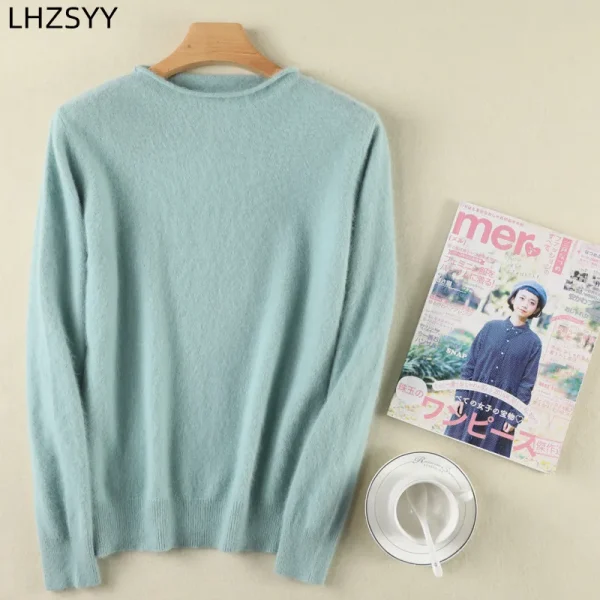 2025 Primavera Autunno Top Nuovo 100% puro visone maglione di cashmere donna maglione lavorato a maglia allentato pullover selvaggi camicia base calda giacca femminile 2