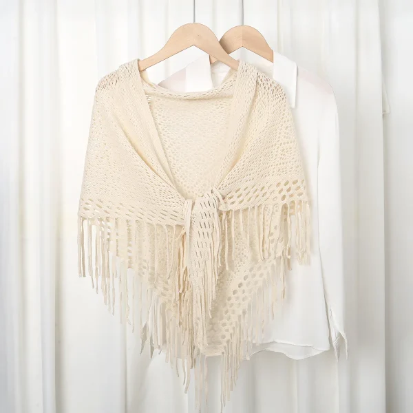 Maglia scava fuori uncinetto Crop Top Coprispalle Pullover Donna Camicetta di pizzo Beach Cover Up Maglietta ampia Scialle Poncho Avvolgere Grandi sciarpe 3