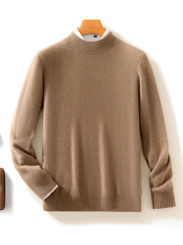ANGEL Maglione da uomo in lana merino 100% Pullover con collo a lupetto Autunno Inverno Smart Casual Maglieria in cashmere Abbigliamento maschile di base Top 2
