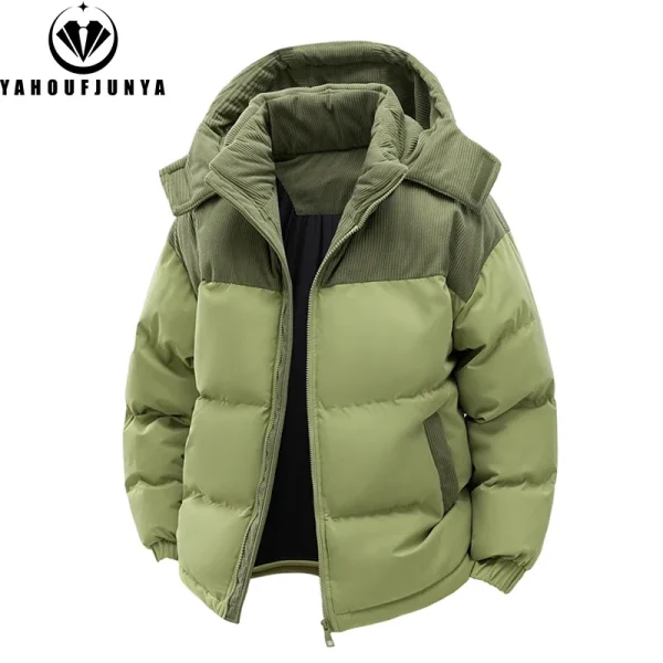 Autunno Inverno Uomo Outdoor Giacca frangivento con cappuccio rimovibile Cappotti Uomo Capispalla caldo Moda casual Parka solido Giacca Top maschili 3
