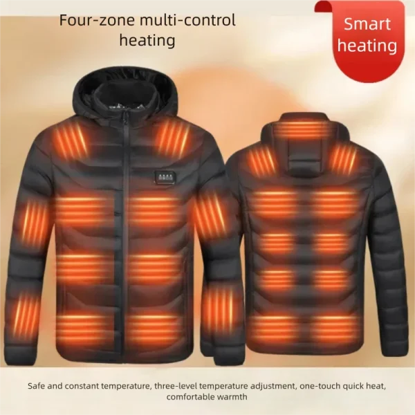 23 aree inverno riscaldamento intelligente giacca di cotone da uomo autoriscaldante Parka da donna caldo USB elettrico quattro telecomandi vestiti riscaldati 4