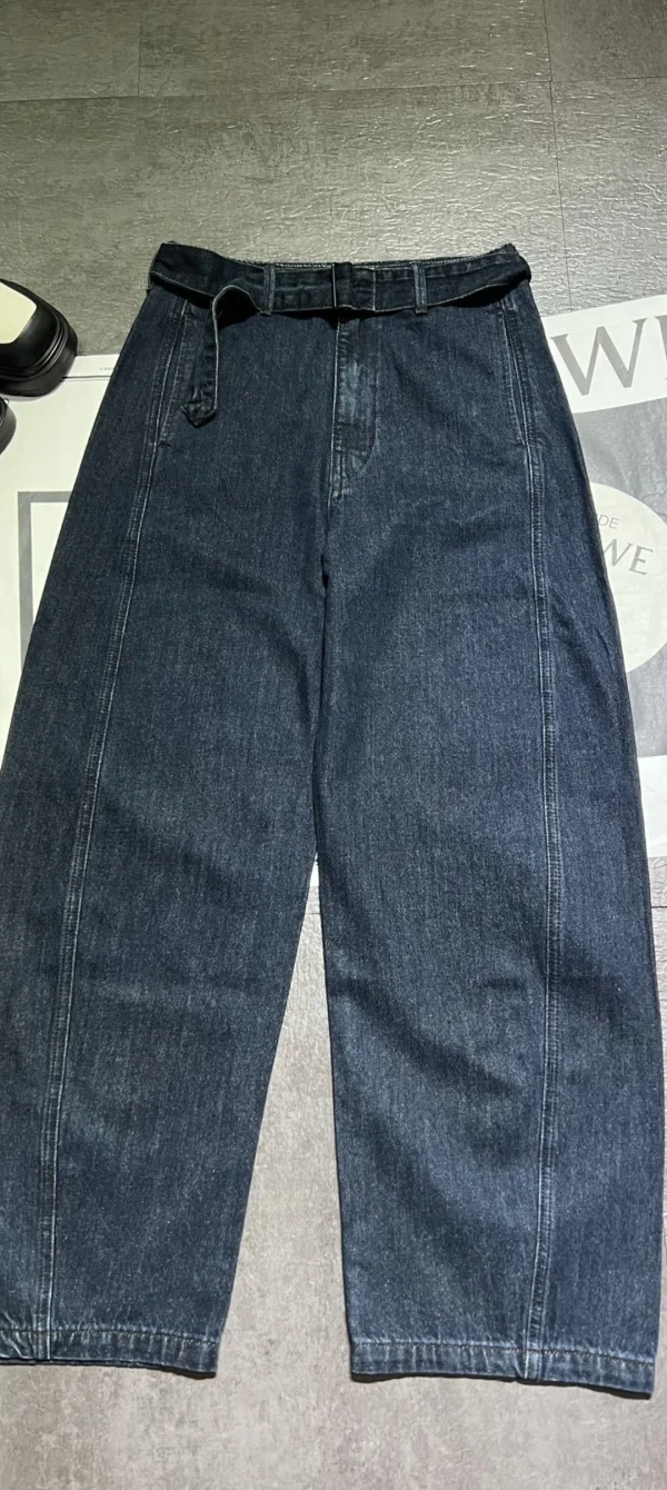 2025 pantaloni a gamba larga in denim slim fit a vita alta di nuova moda di inizio autunno da donna 1